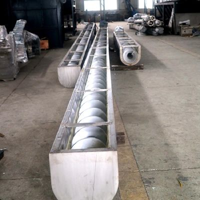 U Shaped Screw Belt Conveyor Shaftless untuk Mortar Grain Sludge Carbon Ash Concrete