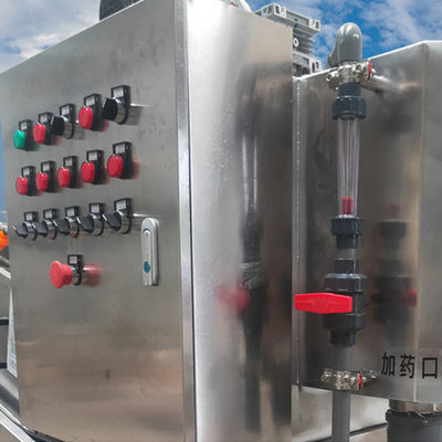 Spiral Type Screw Press Sludge Dewatering Machine Bahan SS 304