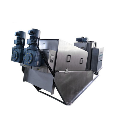 Mesin Dewatering Lumpur Spiral SS304 Otomatis Tingkat Dehidrasi Tinggi