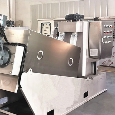 Mesin Dewatering Lumpur Spiral SS304 Otomatis Tingkat Dehidrasi Tinggi