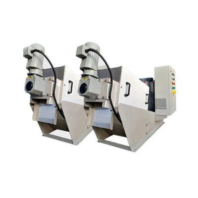SS304 / 316 Screw Press Sludge Dewatering Machine 2.25kw Menjalankan Otomatis