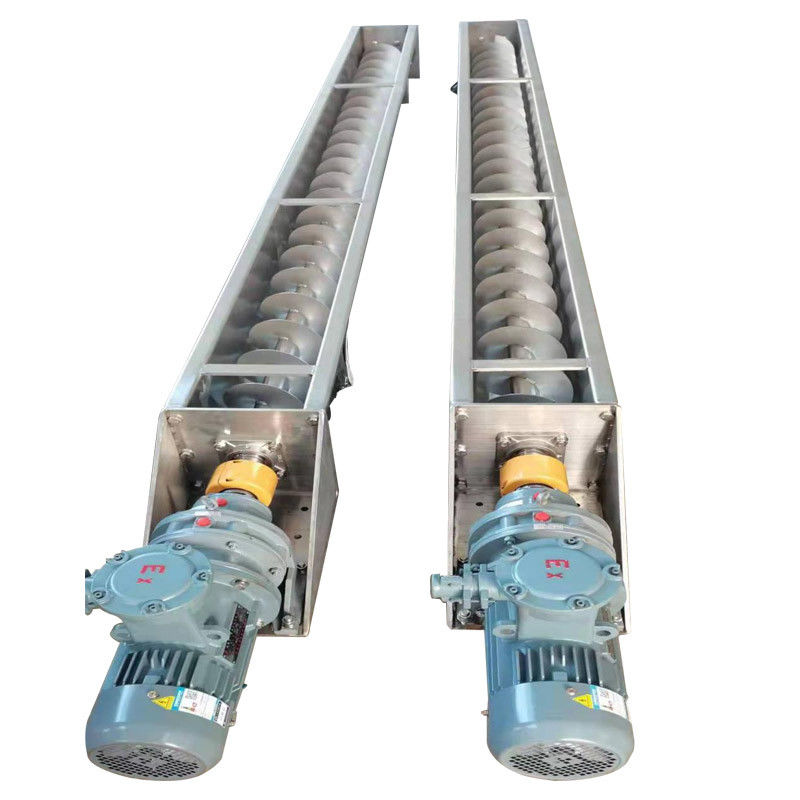Baja Karbon Stainless Steel Poros Sekrup Conveyor U Jenis Lumpur Batu Bubuk Kurang Kering