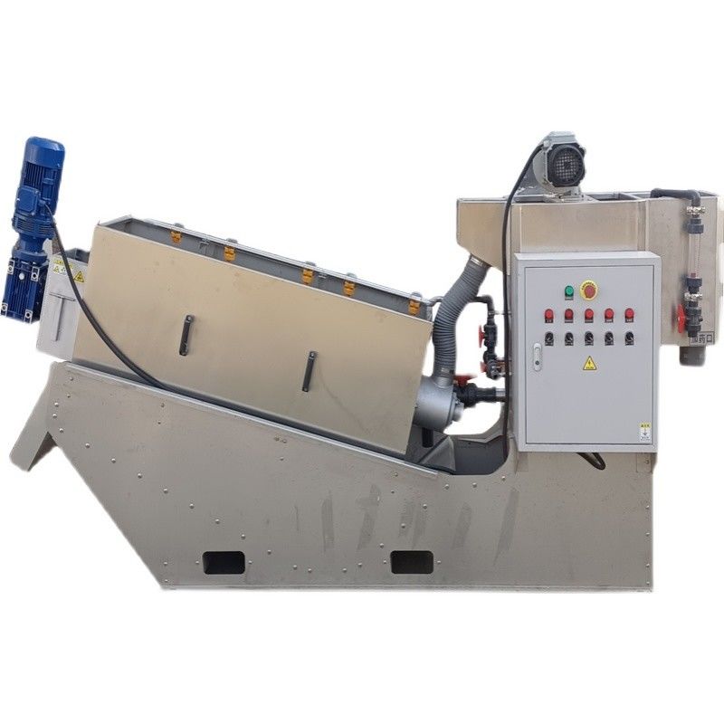 Spiral Type Screw Press Sludge Dewatering Machine Bahan SS 304