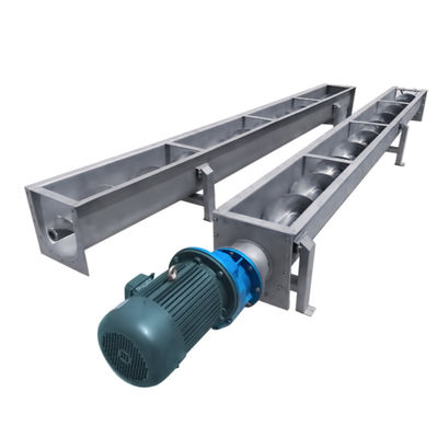 U Trough SUS304 Industrial Screw Conveyor untuk Penghantaran Lumpur Butir Hancur